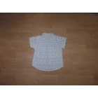 128-as rövid ujjú apró virág mintás fehér blúz