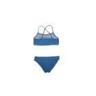 116/122-es kék pöttyös-fodros bikini - játszósabb
