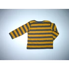 74/80-as M&S mustársárga-szürke csíkos pamut felső