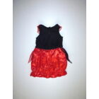 80/86-os tündéri piros-fekete kislány jelmez ruha