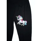 Kép a(z) ~122/128-as fekete leggings villogó unikornis mintával termékhez