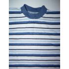 ~68/74-es kék-fehér csíkos pamut póló