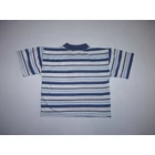 ~68/74-es kék-fehér csíkos pamut póló