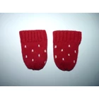 Piros hópelyhes kötött kesztyű 6-12 hó