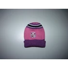 Rózsaszín-lila kötött sapka bárányos mintával - ~2-4 év