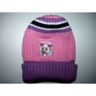 Rózsaszín-lila kötött sapka bárányos mintával - ~2-4 év