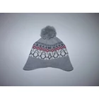 TU szürke pingvines polár bélelt sapka - 1-2 év