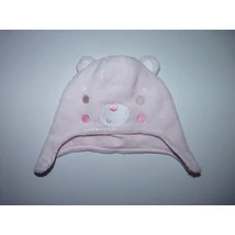 Kép a(z) 6-12 hó pamut bélelt puha macis füles sapka - rózsaszín termékhez