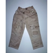 Kép a(z) ~92/98-as különleges vagány koptatott drapp farmernadrág termékhez