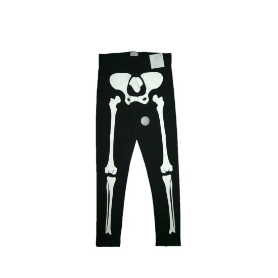 134/140-es sötétben világító csontváz leggings - új