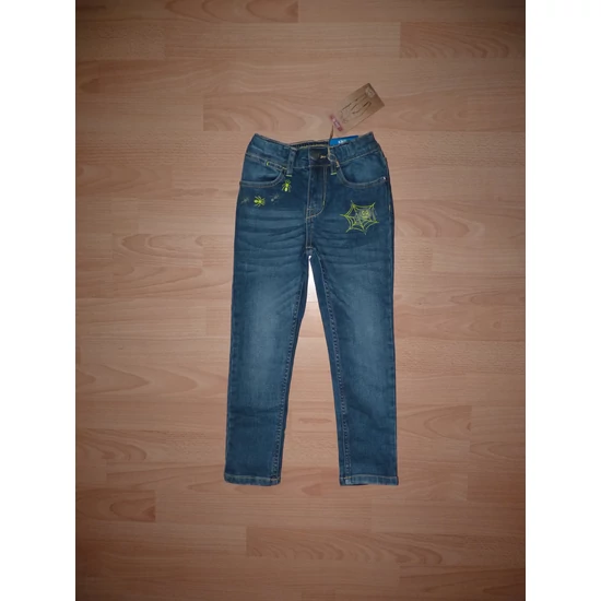 Kép a(z) 110-es divatos, szűk szárú, vagány pókháló mintás farmernadrág - új termékhez