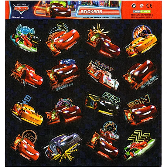 Disney Verdák Neon Race matrica szett 16db