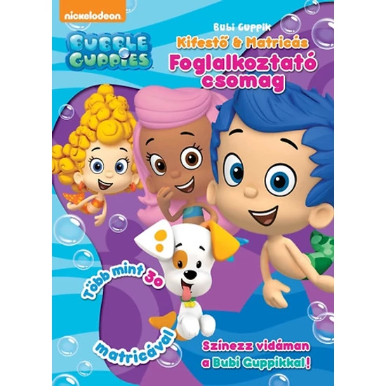 Bubi Guppik kifestő & matricás foglalkoztató csomag - 30 matrica + színes ceruzák