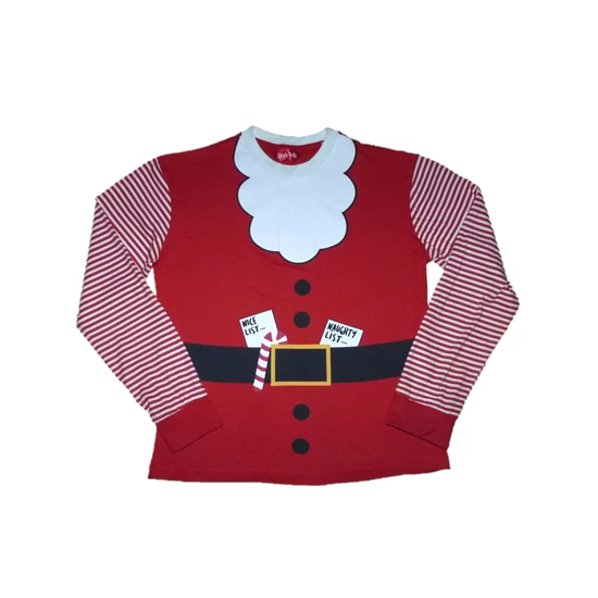 Kép a(z) ~158/164-es vidám karácsonyi pamut Mikulás felső termékhez