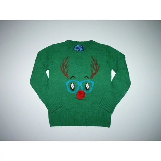 Kép a(z) 128-as karácsonyi Rudolf rénszarvas mintás kötött pulóver termékhez
