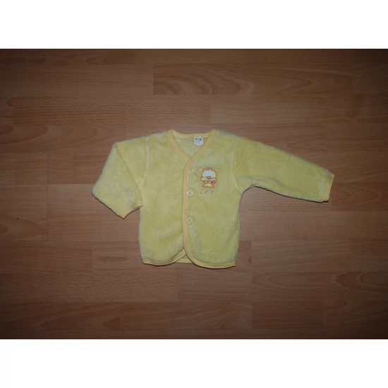 Kép a(z) ~56/62-es puha halványsárga kutya mintás kardigán termékhez