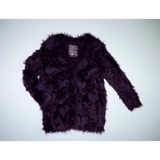 Kép a(z) 98-as Tu gyönyörű lila szőrmés kardigán szívecskékkel termékhez