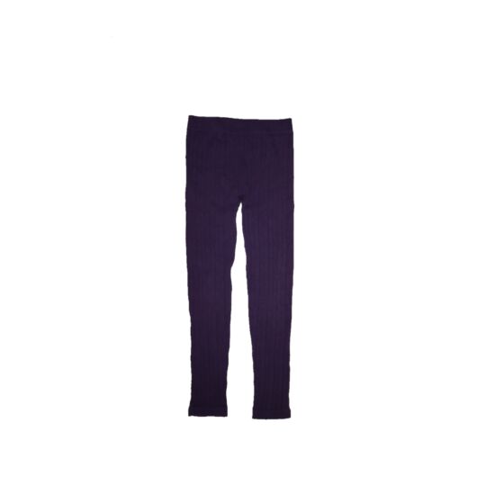 134/140-es lila bordás kötött leggings