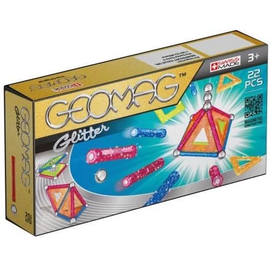 Kép a(z) Geomag Glitter Mágneses csillámos építőjáték, 22 db termékhez