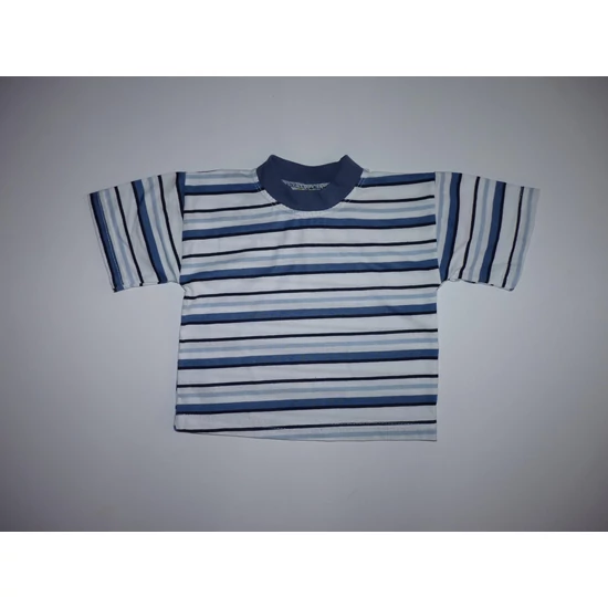 Kép a(z) ~68/74-es kék-fehér csíkos pamut póló termékhez