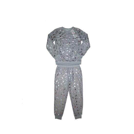 134-es F&F fényes mintás kislány pizsama - új