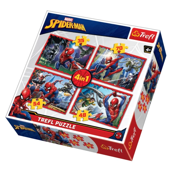 Kép a(z) Trefl Pókember, Spiderman - 4 in 1 kirakó termékhez