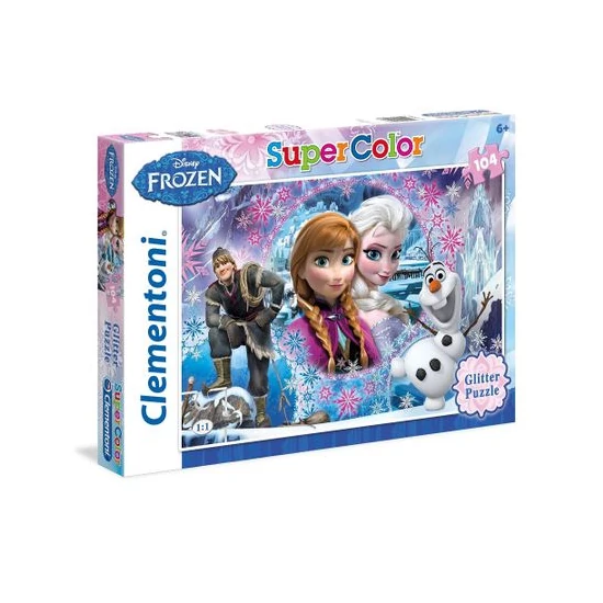 Kép a(z) Clementoni - Jégvarázs, Frozen csillámos puzzle - 104 darabos termékhez