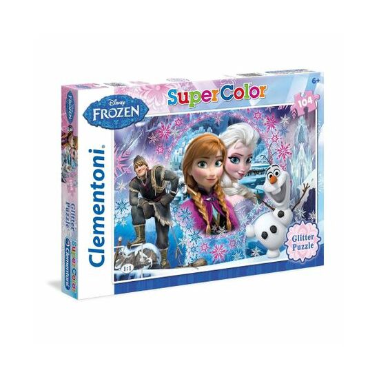 Clementoni - Jégvarázs, Frozen csillámos puzzle - 104 darabos