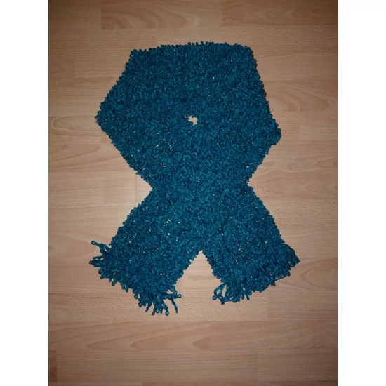 Kép a(z) Türkiz színű puha zsenília sál termékhez