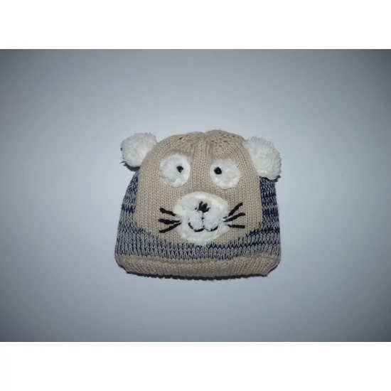 Kép a(z) Bundás belsejű kötött macis sapka 6-12 hó termékhez