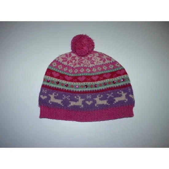 Kép a(z) Monsoon csajos sapka flitterekkel, szívecskés-rénszarvasos mintával ~3-5 év termékhez