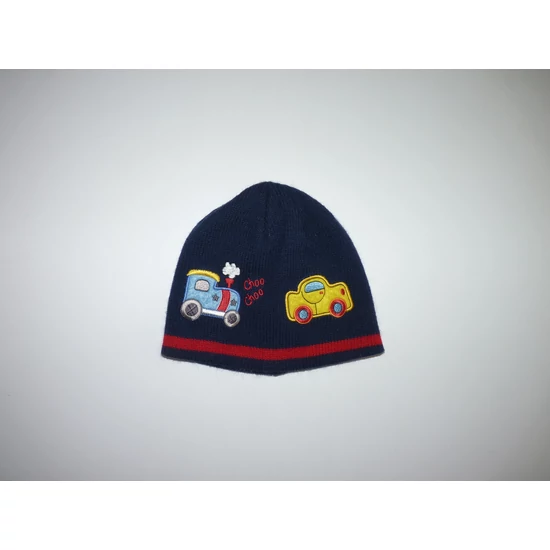 Kép a(z) Vonatos, autós kötött fiú sapka ~3-4 év termékhez