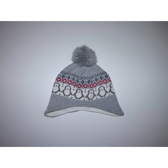 Kép a(z) TU szürke pingvines polár bélelt sapka - 1-2 év termékhez