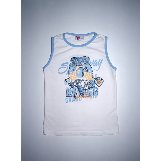 Kép a(z) 104/110-es fehér ujjatlan póló autós mintával termékhez